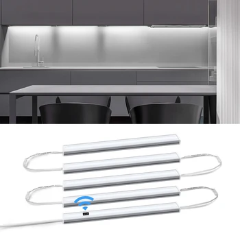 Подключение серии 1-5 Светодиодная панель с алюминиевыми профильными лампочками Smart Hand Sweep Кухонная лампа с датчиком движения Подсветка шкафа