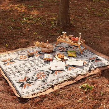 Портативный коврик для кемпинга на открытом воздухе, Влагостойкое одеяло для пикника, Матрас, Полосатый пляжный коврик в стиле бохо, Складные одеяла