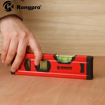 Портативный спиртовой уровень Rongpro 20 см Высокоточный инструмент для выравнивания алюминиевой конструкции Пузырьковый уровнемер