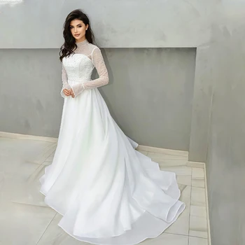 Потрясающие Свадебные платья с высоким воротом и длинными рукавами в стиле Бохо для новобрачных 2023 vestidos de novia