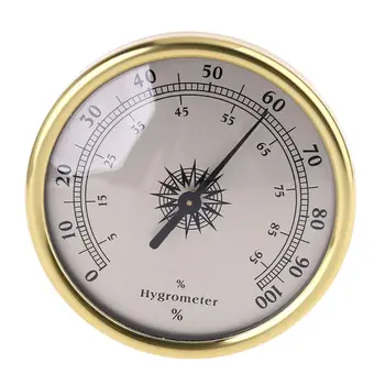 Практичный термометр, измеритель влажности, 7,2 см, круглое золотое кольцо, поверхностный гигрометр, не требуется для домашнего офиса
