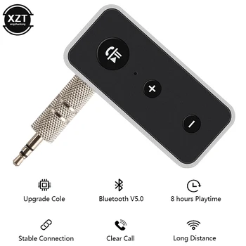 Приемник Bluetooth 5.0 A2DP Настоящий стереодинамик Адаптер аудиоприемника для громкой связи для Iphone X Беспроводной разъем Aux 3,5 мм