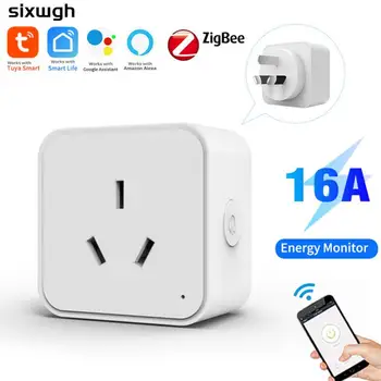 Приложение Smart Life Розетка С Alexa Google Home Smart Plug Tuya Zigbee Smart Socket Голосовое Управление Умным домом Tuya Zigbee3.0