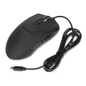 Проводная мышь с синей подсветкой Type C Эргономичные мультимедийные клавиши с регулируемым разрешением DPI Игровая мышь для игр в офисе.