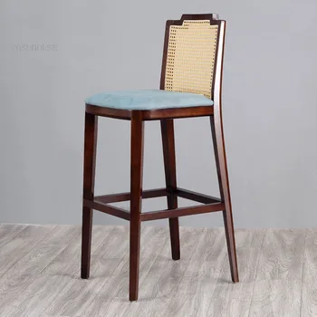 Простые современные барные стулья из массива дерева для барной мебели, стойка регистрации, Новый барный стул в китайском стиле, Дизайнерский стульчик для дома отдыха