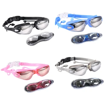 Профессиональные плавательные очки, очки для плавания при близорукости, Противотуманные Силиконовые очки для бассейна с гальваническим покрытием, Очки для взрослых, мужчин, женщин