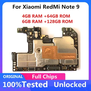 Разблокированный для RedMi Note 9 Xiaomi Redmi 10X Origianl Материнская плата 4 + 64 ГБ 6 + 128 ГБ Чистый IMEI Основная Логическая плата С Полными чипами Android OS