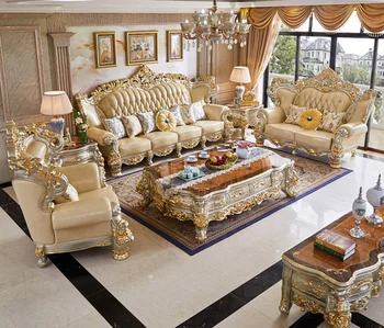 Размер дивана в гостиной Тип дома Европейский массив дерева Американский легкий роскошный высококачественный простой кожаный диван комбинация мебели