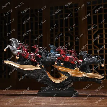 Расписные украшения в виде восьми лошадей, лошади китайского зодиака, современный китайский стиль, телевизионные шкафы, офисные украшения на крыльце