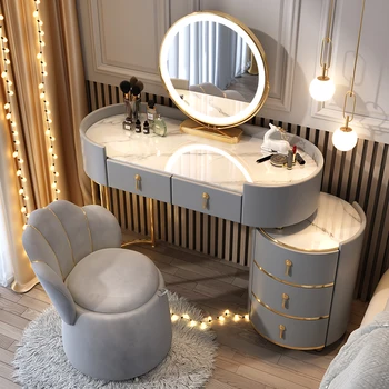 Роскошный туалетный столик в скандинавском стиле с выдвижным ящиком, Минималистичный Европейский туалетный столик, Женская Белая мебель Schminktisch для макияжа