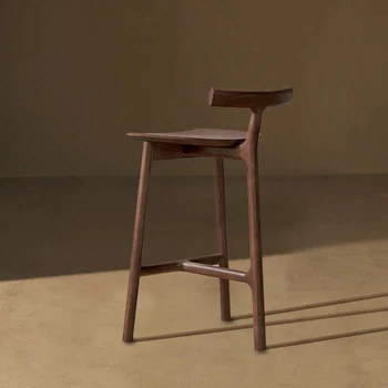 Скандинавские обеденные стулья из массива дерева, кресла для домашнего бара, Скандинавские дизайнерские табуреты для отдыха, Современная минималистичная мебель для дома