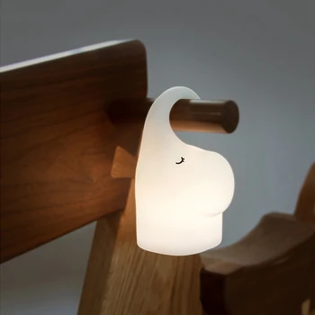 Слон Ночник Мультяшный Силиконовый ночник USB Зарядка Креативный подарок для детской спальни Светодиодная лампа
