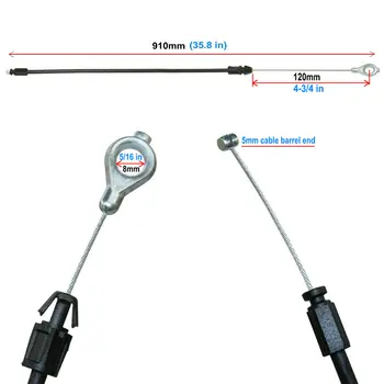 Сменный кабель для ручек 120 мм открытый провод, соединитель для ручки-бочонка 5 мм, общая длина 910 мм с уплотнительным наконечником