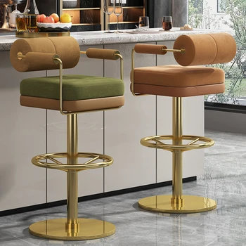 Современные легкие роскошные барные стулья, креативный барный стол, Вращающийся высокий стул, барная мебель, индивидуальность, домашняя спинка, высокие барные стулья