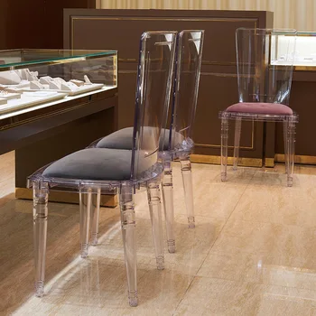 Современный офисный лаундж Прозрачные пластиковые стулья Дизайнерские мероприятия Прозрачный пластиковый стул Столовая Мебель для дома Sedie Da Pranzo