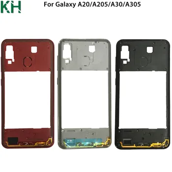 Средняя рамка для Samsung Galaxy A20 A205 A30 A305 Корпус телефона Средняя рамка с кнопками Запасные части
