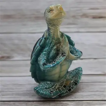 Статуэтка морской черепахи, статуя медитирующей черепахи, миниатюрная скульптура черепахи дзен-йоги, украшение из смолы морской черепахи, Декор для дома и сада
