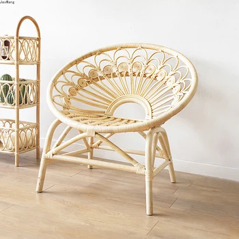 Стул для гостиной в скандинавском стиле, домашний Маленький ротанговый стул, журнальный столик, комбинированный стул из ротанга на балконе, Дизайнерские стулья для гостиной Ins