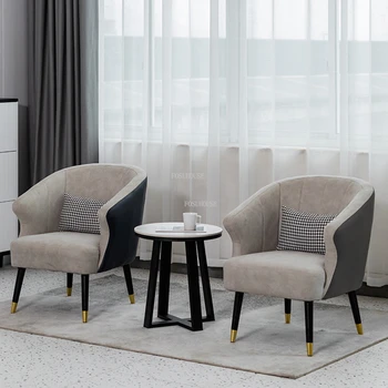 Стулья для гостиной из скандинавской ткани, Простая бытовая мебель, Удобное кресло со спинкой, Односпальный диван, современный диван-кресло для ленивого отдыха