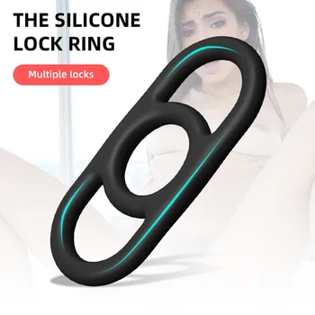 Тройное кольцо для члена, кольцо для задержки эякуляции, Стопорные кольца для спермы, мужской мастурбатор, секс-игрушки, товары для секса с длительной задержкой для взрослых мужчин