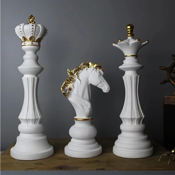 Украшение для дома в виде шахмат, пластиковая статуэтка, креативный орнамент в подарок