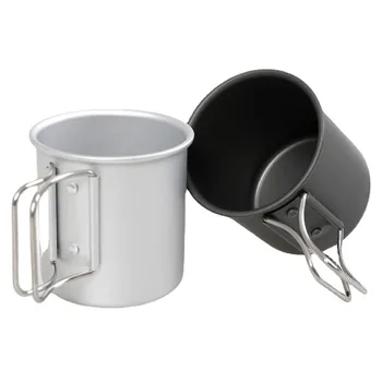 Чашка для воды для кемпинга на открытом воздухе с откидной ручкой из сверхлегкого алюминиевого сплава для кофейной чашки, чайной чашки, чашки для воды, кружки для пикника на открытом воздухе