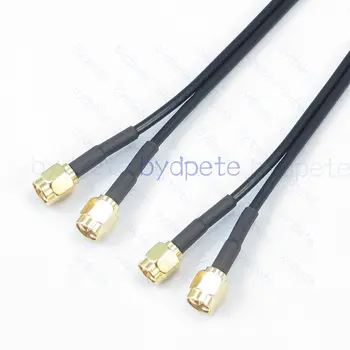 Штекер SMA от мужчины к мужчине SMA Двойной коаксиальный кабель RG174 с параллельным двойным кабелем 50 Ом