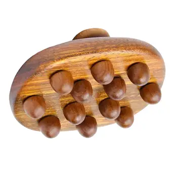 Щетка-массажер для тела с 12 шариками Ручной инструмент для массажа тела из дерева Гуа Ша Деревянная массажная щетка для ног Талии плеча бедра