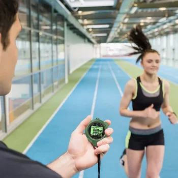 Электронный цифровой секундомер Многофункциональный ручной тренировочный таймер Спорт на открытом воздухе Хронограф для бега Секундомер